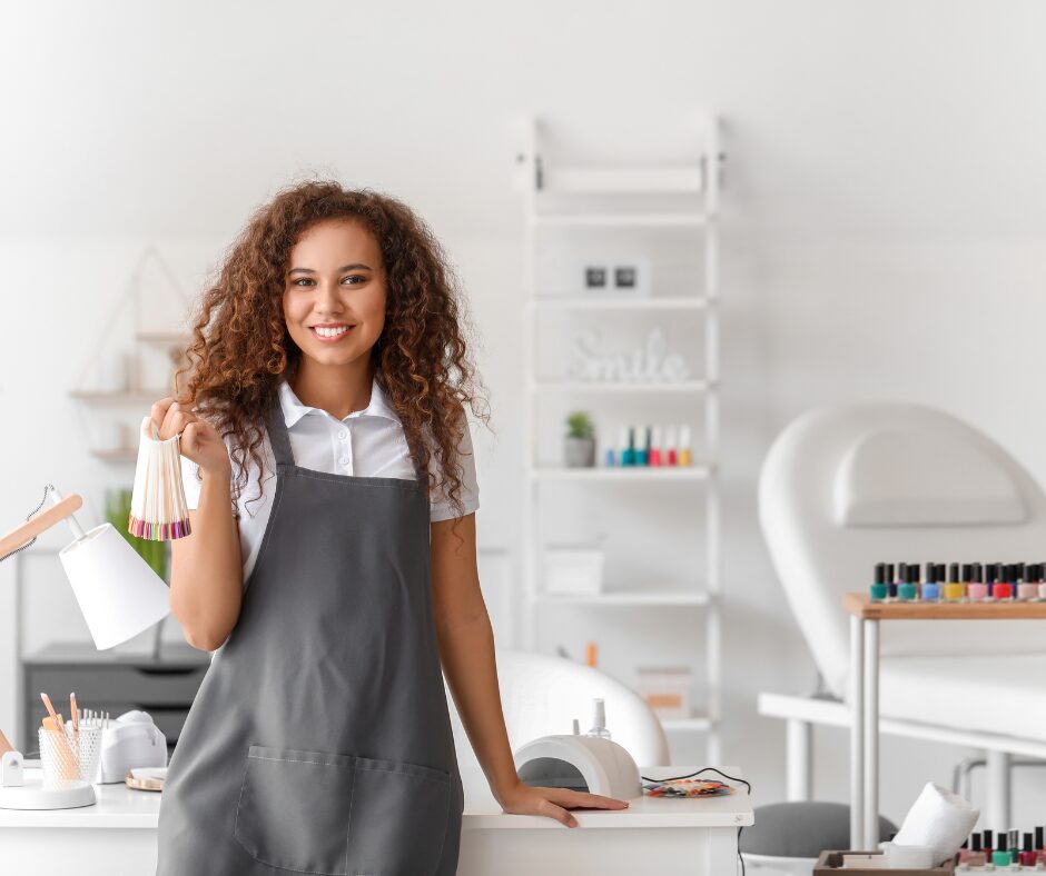 Female beauty therapist in a salon setting